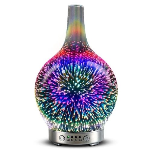 3D Fireworks Glass Vase Humidifier with 7 Color Led Night Light Aroma Essential Oil Diffuser Cool Mist Maker for Home Office 3D Fireworks Glass Vase Humidifier with 7 Color Led Night Light Aroma Essential Oil Diffuser Cool Mist Maker for Home Office