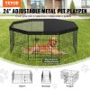 VEVOR Dog Playpen, 8 Panels Foldable Metal Dog Exercise Pen with Top Cover, 24" H Pet Fence Puppy Crate Kennel with Ground Stakes, Indoor Outdoor Dog