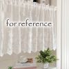 Flower Lace White Half Curtain Short Curtain Doorway Curtain Gauze Rustic Kitchen Partition Curtain Tier Cafe Curtain,59x23 inch