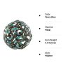 Metal Decorative Sphere for Home Decor Fancy Blue Hand Painted Modern Decorative Balls for Living Room Bedroom Kitchen Bathroom Office Table Decorativ